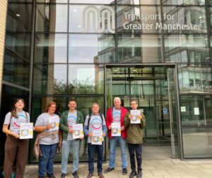 group of people outside Transport for Greater Manchester Offices